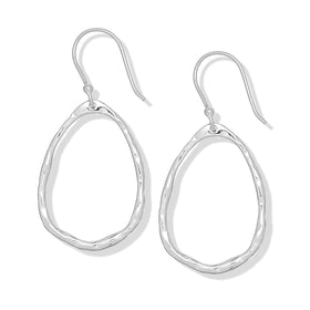 Sterling Silver Modern Dangle Hoop Earrings