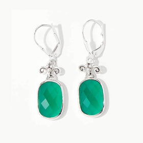 Faceted Green Onyx Earrings