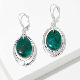 Chrysocolla Floating Drop Earrings