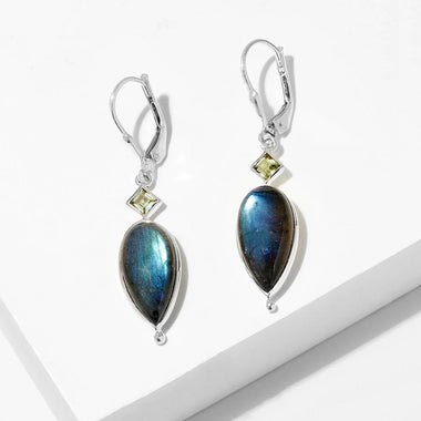 Labradorite and Peridot Earrings