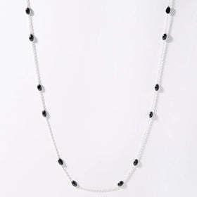 Black Spinel Cabochon Necklace