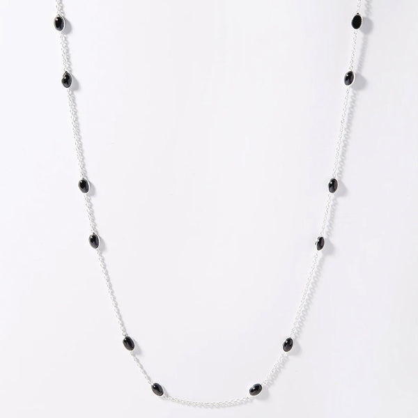 Black Spinel Cabochon Necklace
