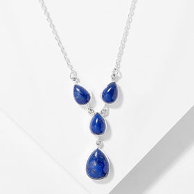 Lapis Gemstone Drop Necklace