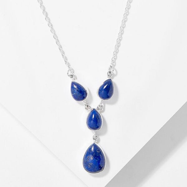 Lapis Gemstone Drop Necklace