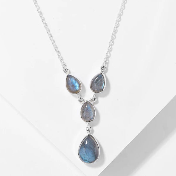 Labradorite Gemstone Drop Necklace