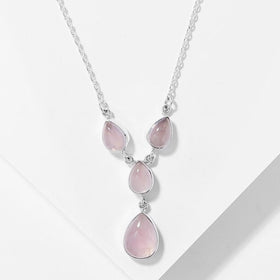 Rose Quartz Gemstone Drop Necklace
