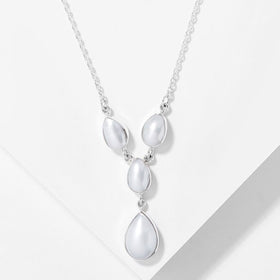 Freshwater Pearl Gemstone Drop Necklace