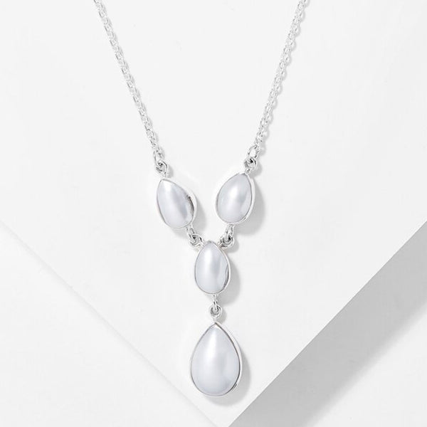 Freshwater Pearl Gemstone Drop Necklace