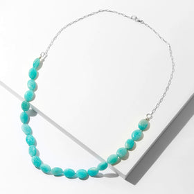 Amazonite Bead & Chain Necklace