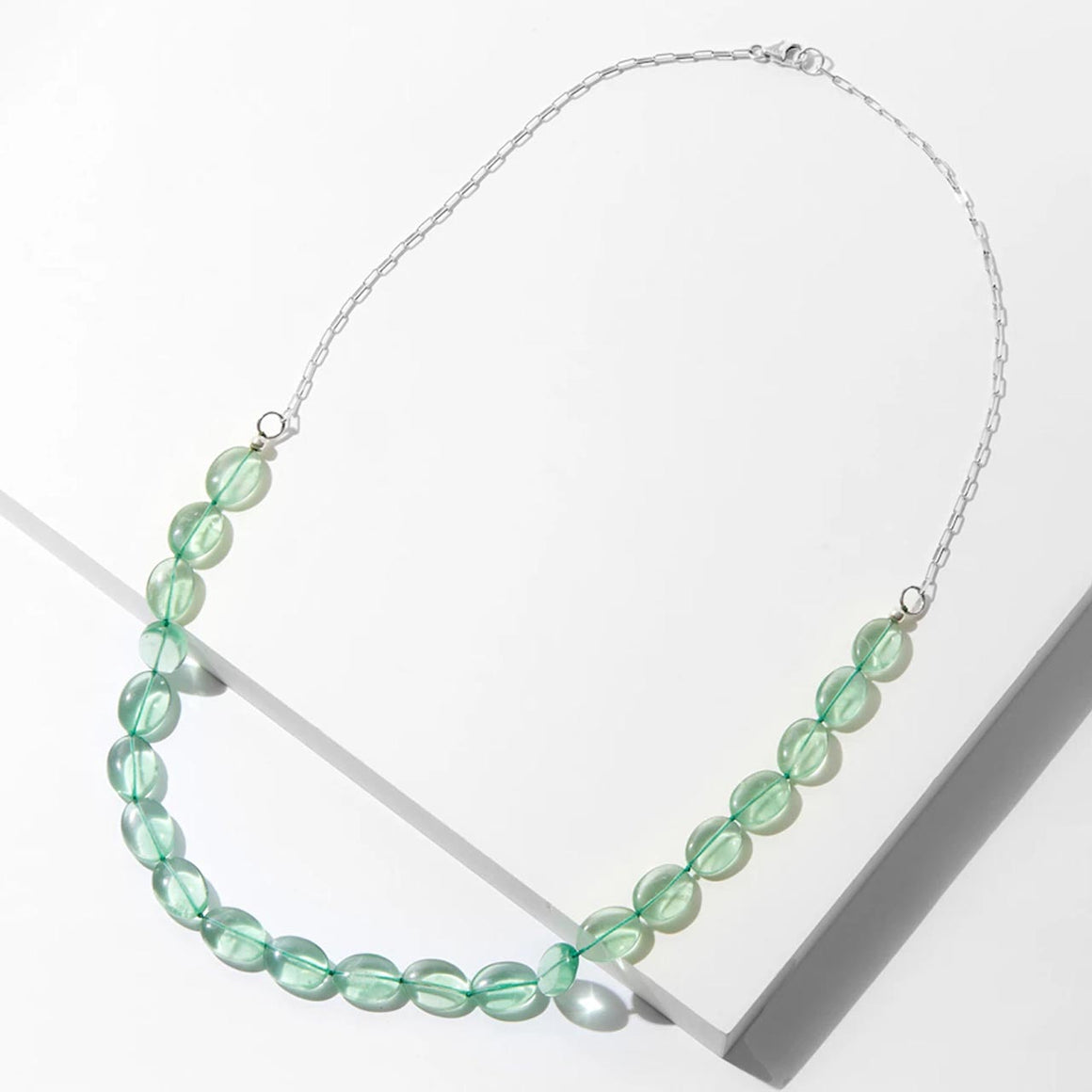 Fluorite Bead & Chain Necklace