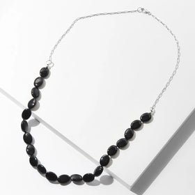 Black Onyx Bead & Chain Necklace