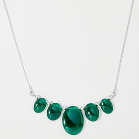 Green Onyx Multi Gemstone Oval Necklace