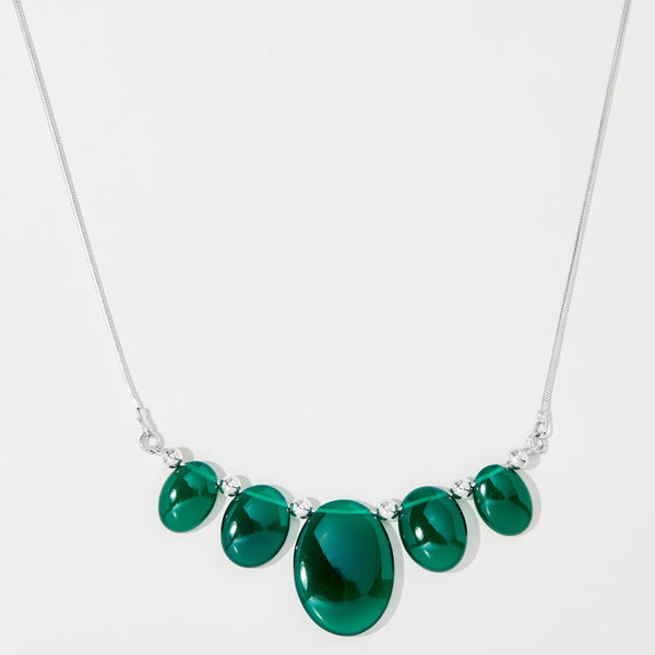 Green Onyx Multi Gemstone Oval Necklace