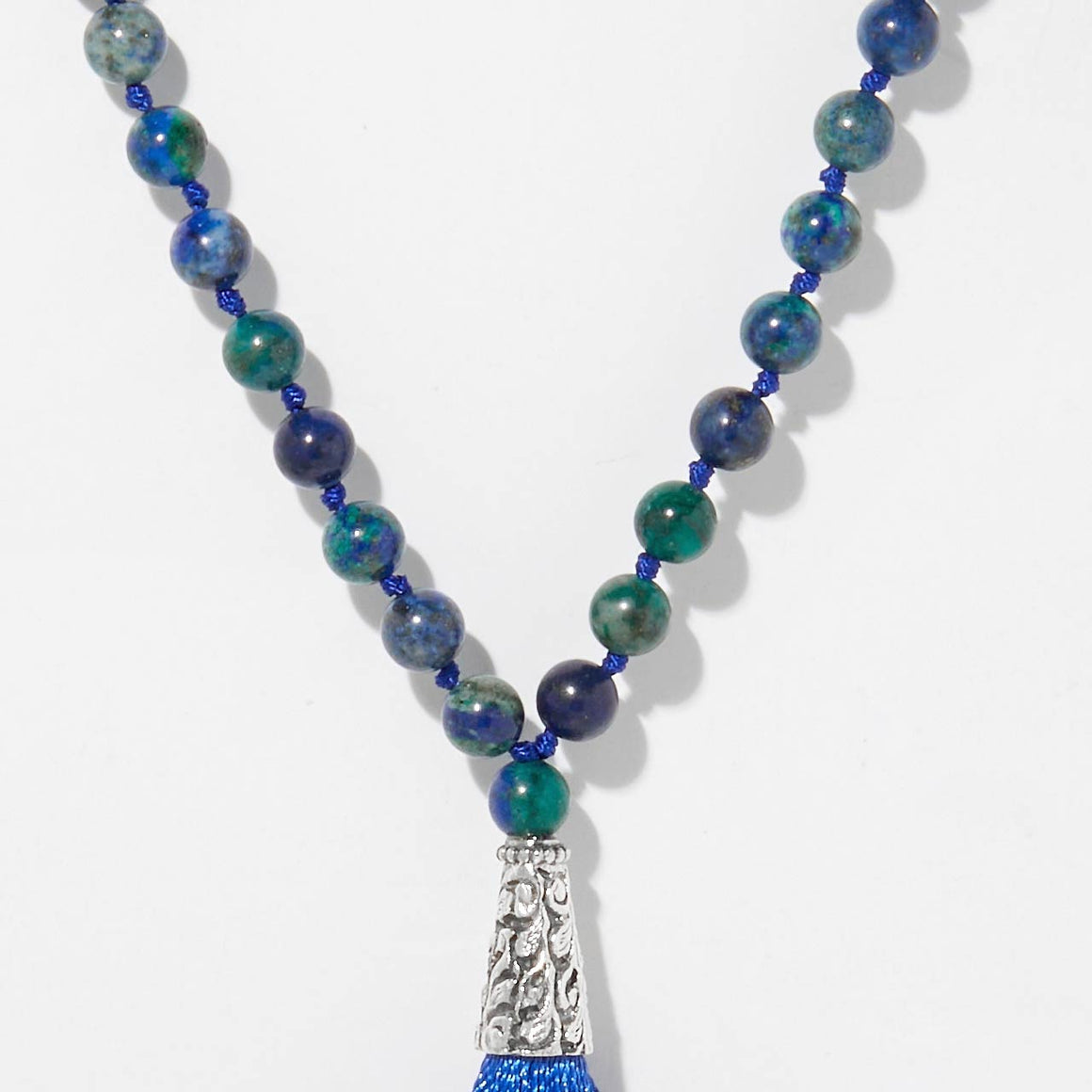 Azurite Tassel Necklace