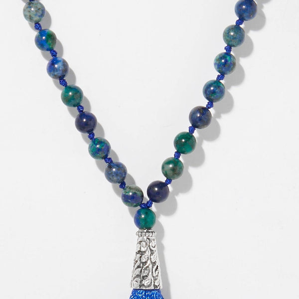 Azurite Tassel Necklace