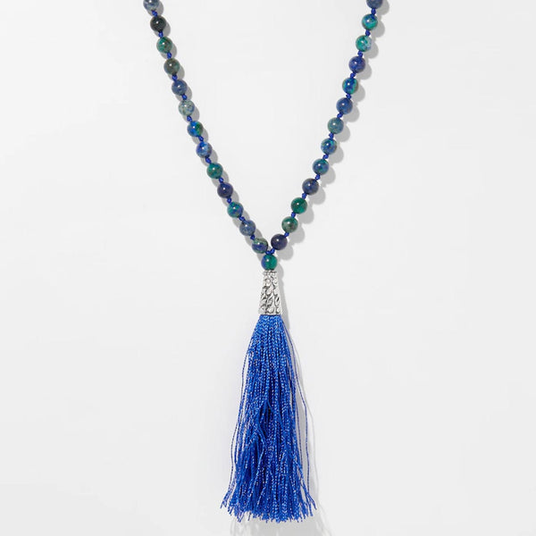 Azurite Tassel Necklace