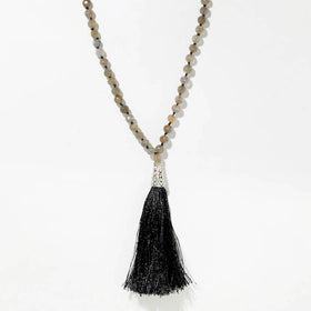 Labradorite Faceted Tassel Necklace