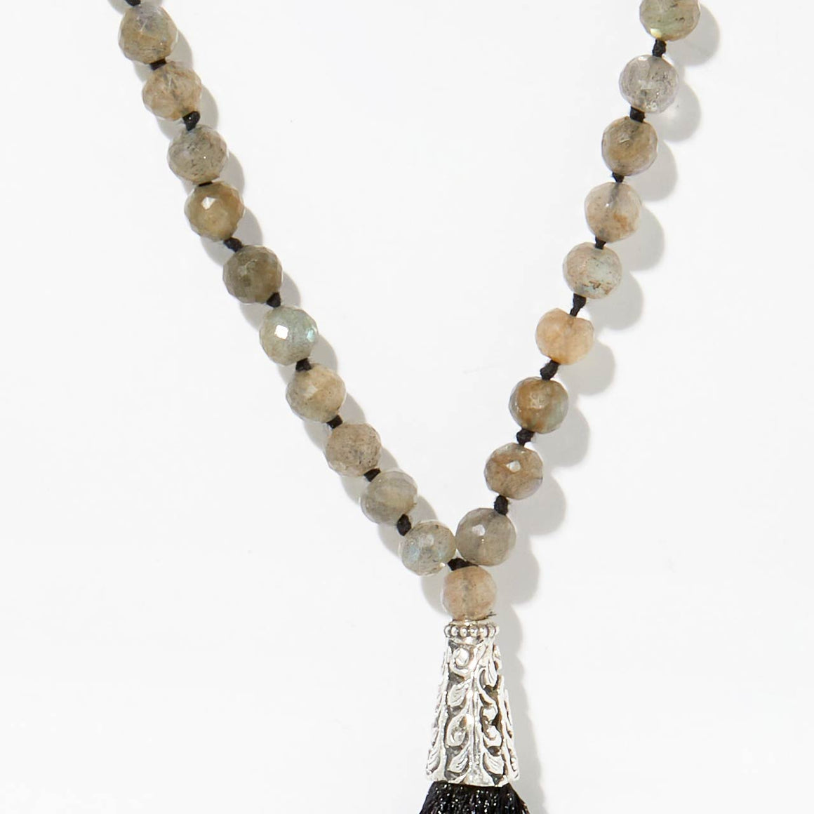 Labradorite Faceted Tassel Necklace
