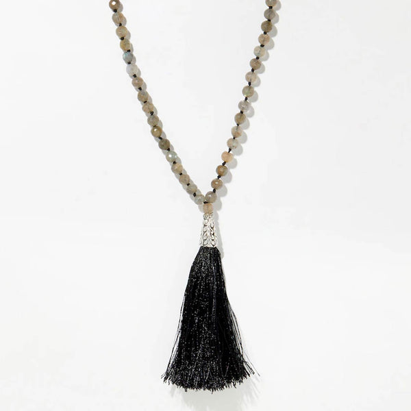 Labradorite Faceted Tassel Necklace