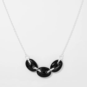 Black Onyx Marine Link Stone Necklace