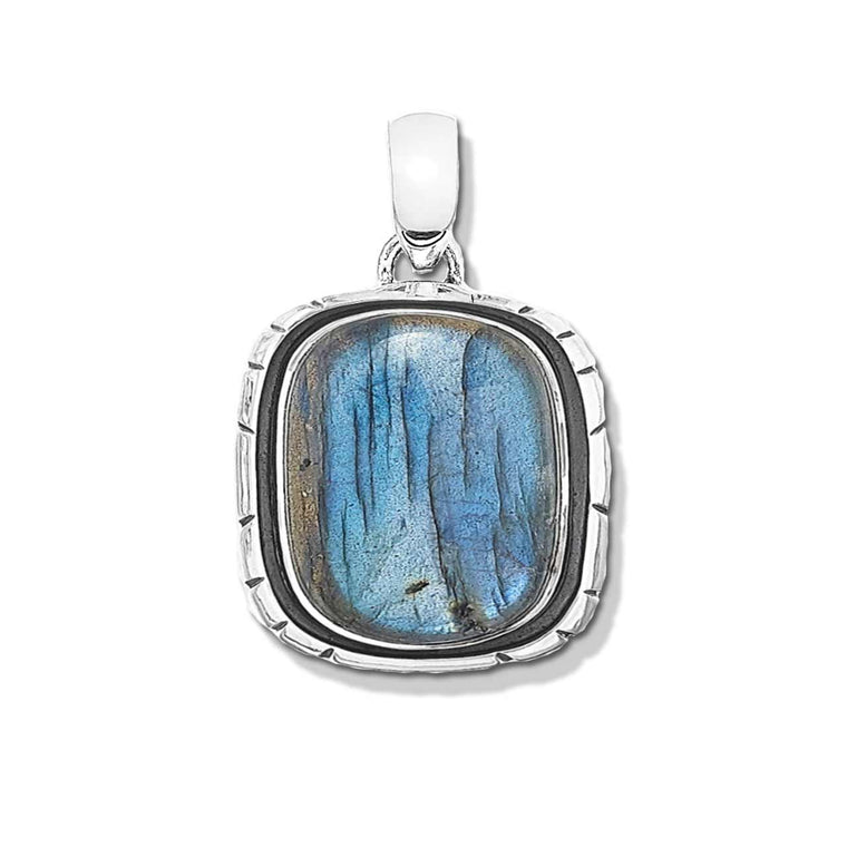 Swiss Blue Topaz Braided Motif Pendant - Himalayan Gems