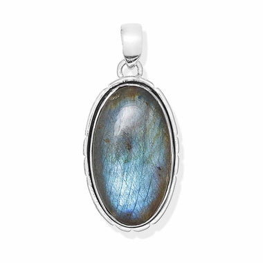 Labradorite Modern Oval Pendant