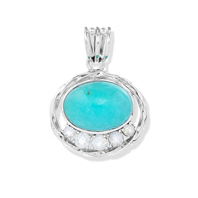 Arizona Turquoise and Rainbow Moonstone Pendant