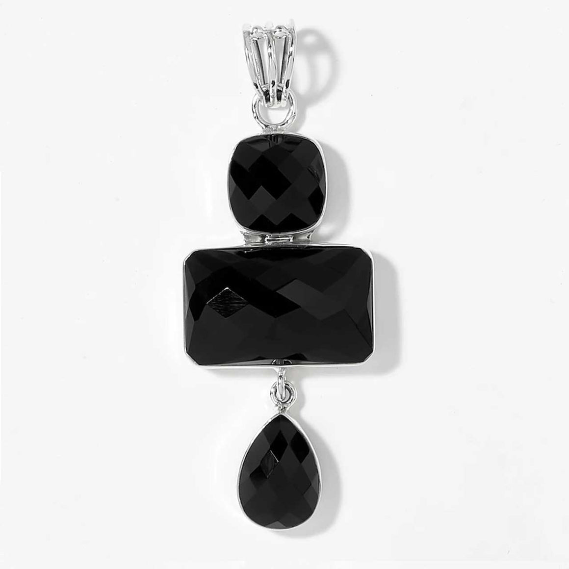 Onyx Checkerboard Cut Pendant