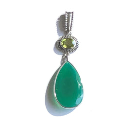 Green Onyx and Peridot Pendant