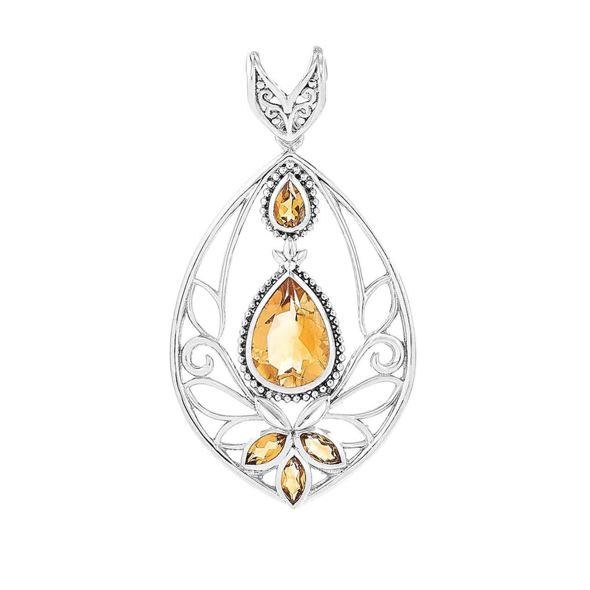 Citrine Scrollwork Pendant