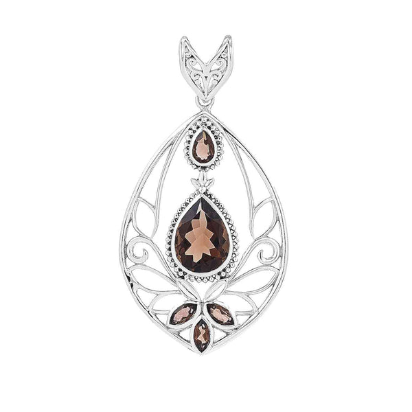 Smokey Quartz Scrollwork Pendant