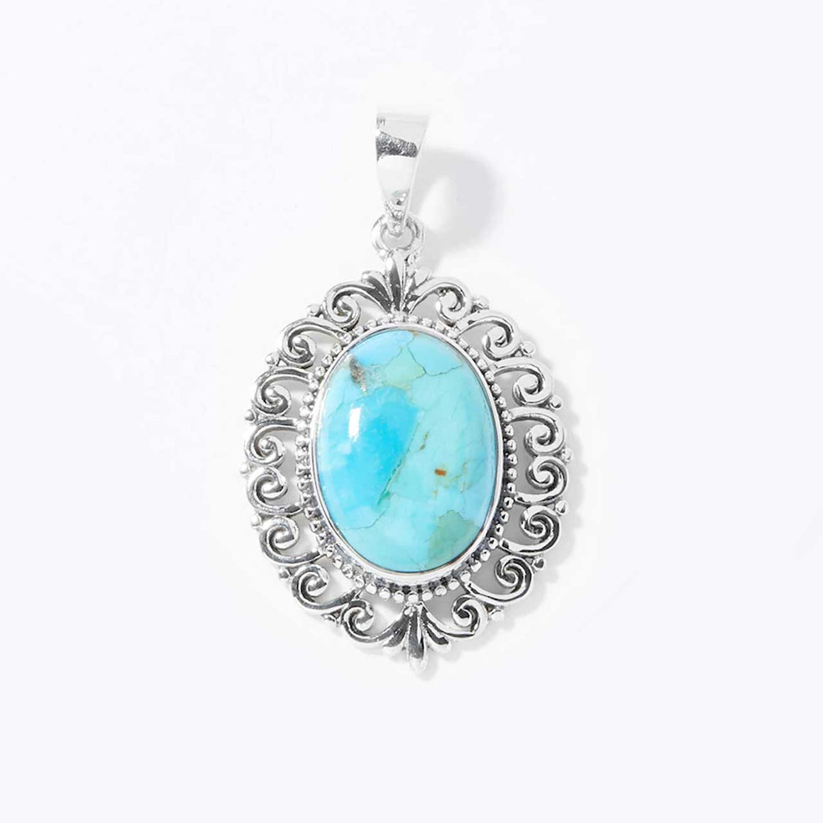 Mohave Turquoise Scrollwork Pendant