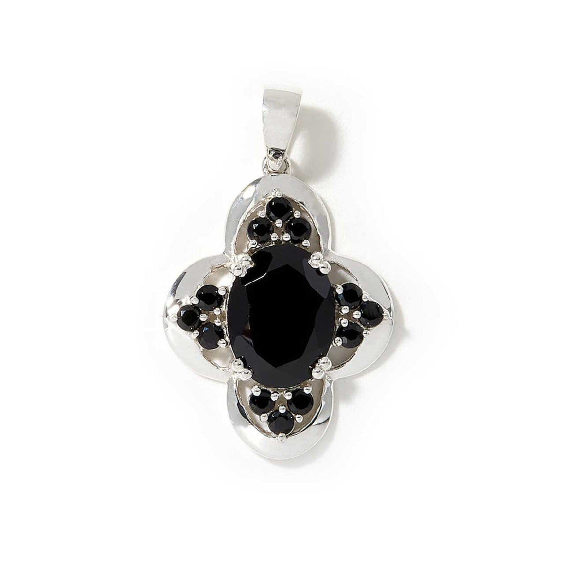 Black Spinel 12x16mm Oval Pendant