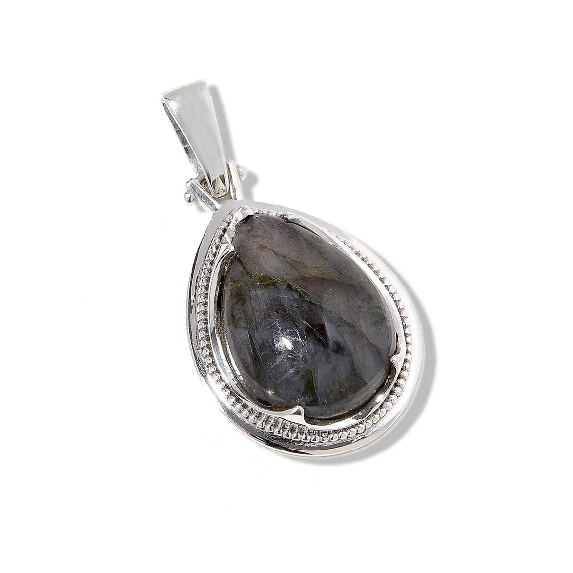 Purple Labradorite Teardrop Pendant