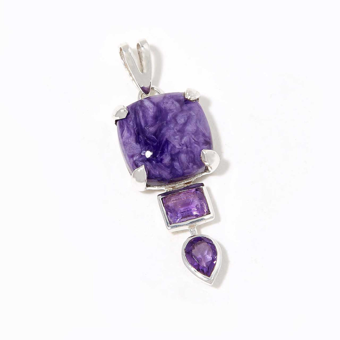 Charoite and Amethyst Pendant