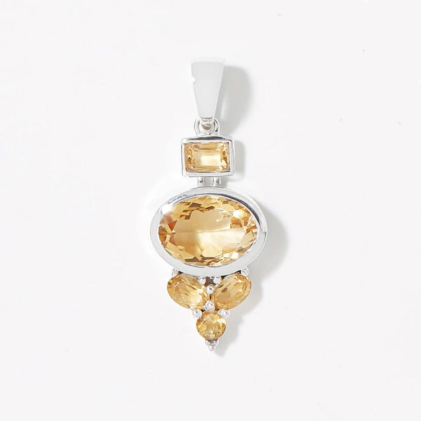 Citrine Modern Oval Pendant