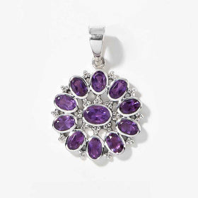 Amethyst Floral Pendant