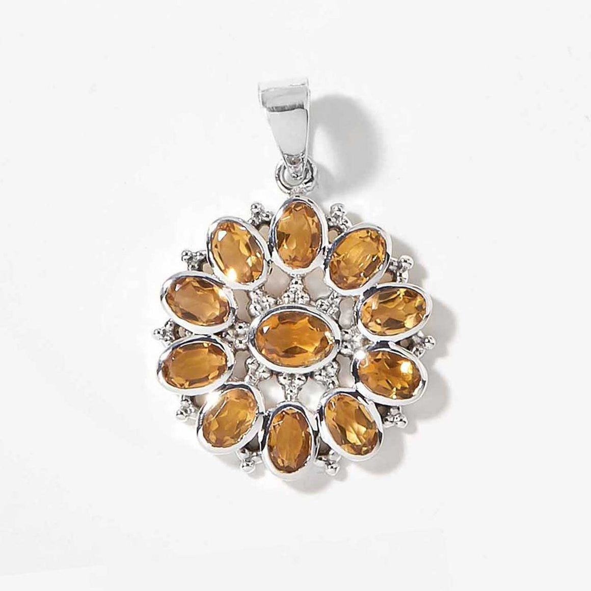 Citrine Floral Pendant