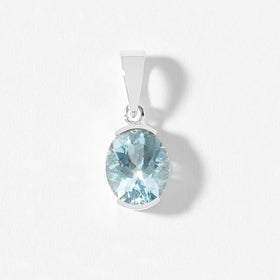 Blue Topaz Decorative Side Gallery Pendant