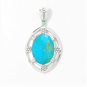 Mohave Turquoise Floral Detail Pendant