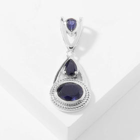 Iolite Braided Motif Pendant