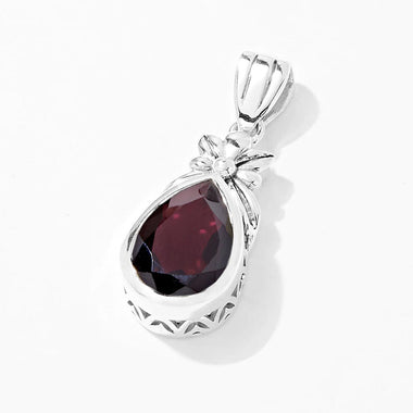 Garnet Floral Motif Pendant