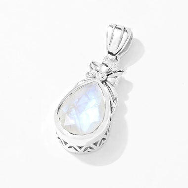 Rainbow Moonstone Floral Motif Pendant