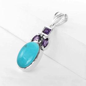Arizona Turquoise and Iolite Pendant