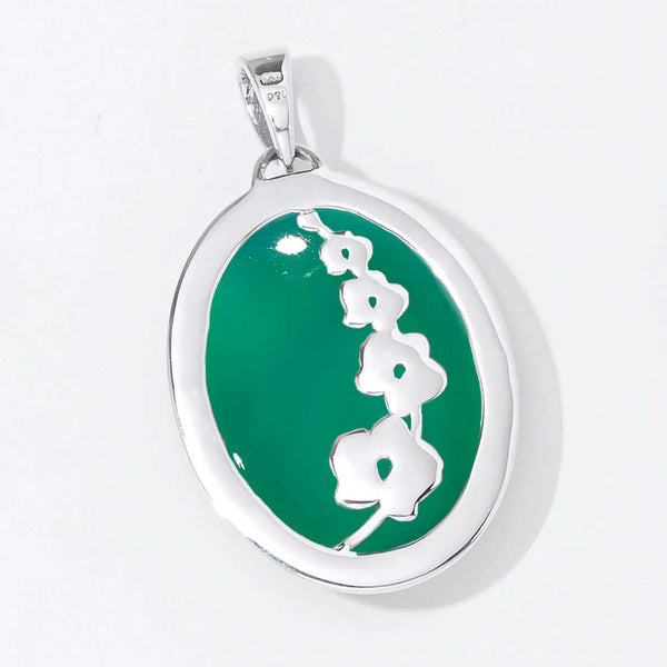 Green Onyx Double Sided Flower Pendant