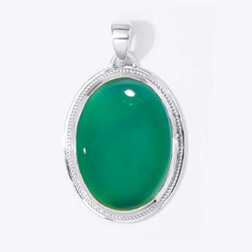 Green Onyx Double Sided Flower Pendant