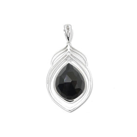 Black Onyx Feather Pendant