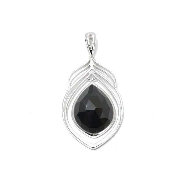 Black Onyx Feather Pendant
