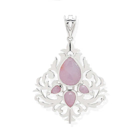 Faceted Pink Sapphire Damask Pendant