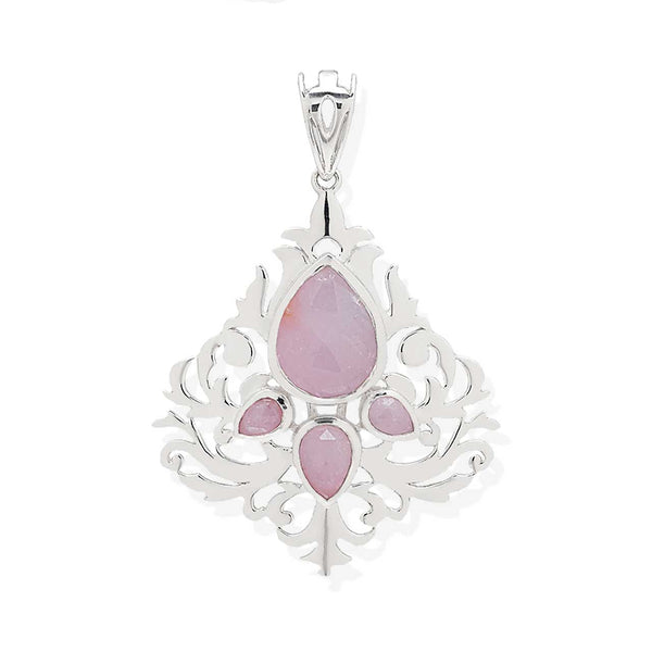 Faceted Pink Sapphire Damask Pendant